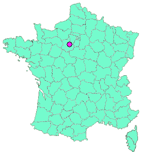Localisation en France de la geocache UNE TITE FRITE dans le 28 