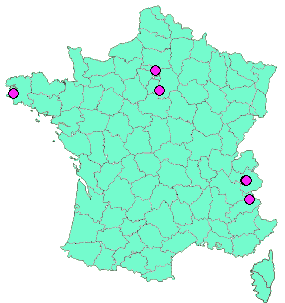 Localisation Geocaches placées par un Geocacheur