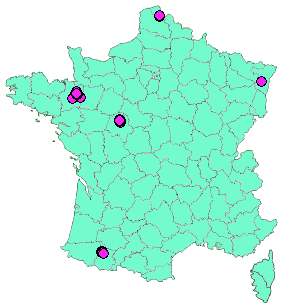 Localisation Geocaches placées par un Geocacheur