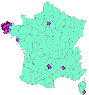 Localisation Geocaches placées par un Geocacheur