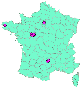 Localisation Geocaches placées par un Geocacheur