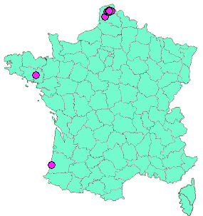 Localisation Geocaches placées par un Geocacheur