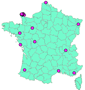 Localisation Geocaches placées par un Geocacheur