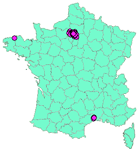 Localisation Geocaches placées par un Geocacheur