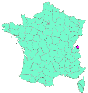 Localisation en France de la geocache IBD#A14 Contamines (2024)