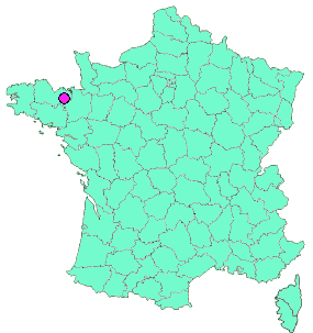 Localisation en France de la geocache #1 - Au Pays de Duguesclin