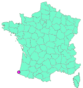 Localisation en France de la geocache Lavoir Arraioko d'Ascain 