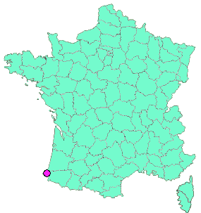 Localisation en France de la geocache 64 415 - Pyrénées Atlantique