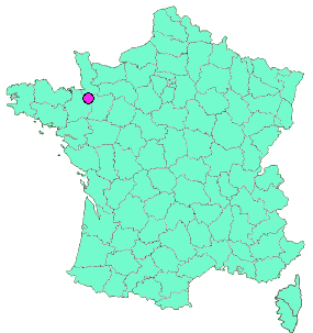 Localisation en France de la geocache Fougères Médiéval / Medieval Fougères