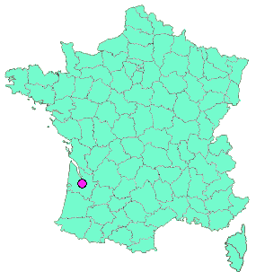 Localisation en France de la geocache [GTAQ10] 03 Cadaujac