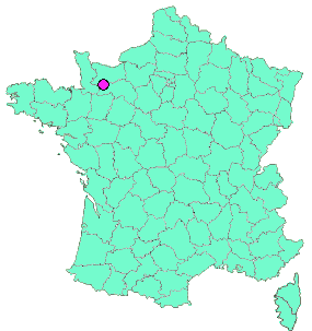 Localisation en France de la geocache Trous perdu au centre de Flers