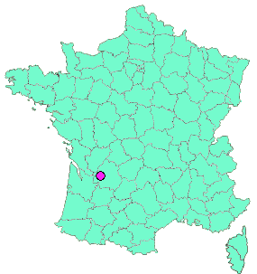 Localisation en France de la geocache 22# Contrée 1 Douzillac Cornilfilatus