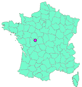 Localisation en France de la geocache Croix Sud Touraine #9  - Croix de St Martin