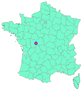 Localisation en France de la geocache Voie Verte Ingrandes-St Savin #51