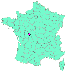 Localisation en France de la geocache Voie Verte Ingrandes-St Savin #20