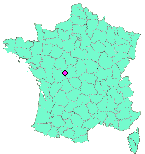 Localisation en France de la geocache [BRENNE] Dolmen de la Milandière - POULIGNY
