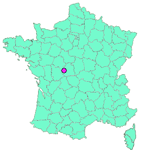 Localisation en France de la geocache 4# GR de Brenne