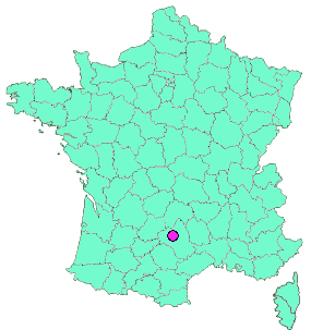 Localisation en France de la geocache Dolmen de la CAU
