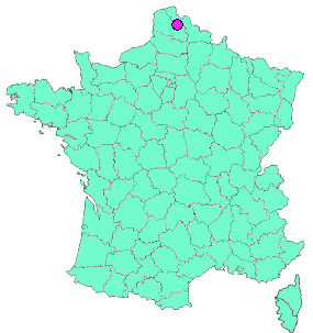 Localisation en France de la geocache Urban fossils in Bethune