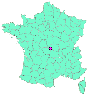 Localisation en France de la geocache La voie Ferrée de Neris les Bains - Montlucon N°17