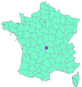 Localisation en France de la geocache Les églises du 63 #349- Charensat