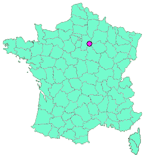 Localisation en France de la geocache CD 77  - Sainte-Colombe