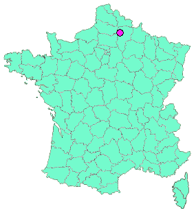 Localisation en France de la geocache Eglise et calvaire de Gibercourt