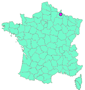 Localisation en France de la geocache #25# Les hauts de Boulzicourt.