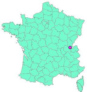 Localisation en France de la geocache 32 BELLEYDOUX - PRAIRIE D'ECHALON